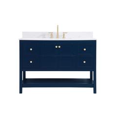 48 inch Single Bathroom Vanity in Blue with Backsplash