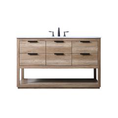 54 Inch SIngle Bathroom Vanity In Natural Oak