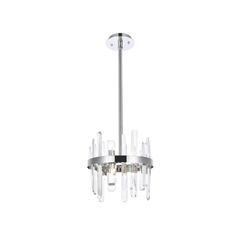 Serena 12 inch crystal round pendant in chrome