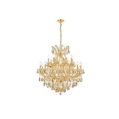 Maria Theresa 24 light Gold Chandelier Golden Teak (Smoky) Royal Cut Crystal