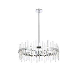 Serena 32 inch crystal round chandelier in chrome
