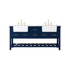 72 inch double bathroom vanity in blue