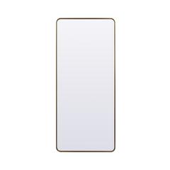 Soft Corner Metal Rectangle Full Length Mirror 32x72 Inch in Brass
