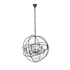 Geneva 6 light Dark Bronze Chandelier Clear Royal Cut crystal