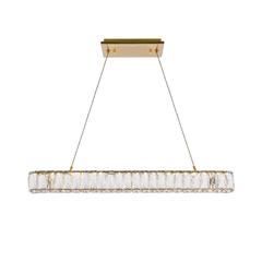 Monroe 31 inch LED linear pendant in gold