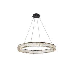 Monroe 31 inch LED round Single pendant in black
