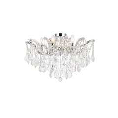 Maria Theresa 6 light Chrome Flush Mount Clear Royal Cut Crystal