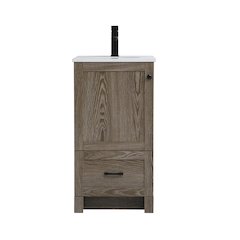 18 inch Single Bathroom Vanity in Weathered oak