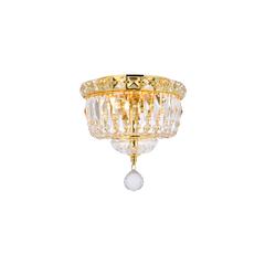 Tranquil 2 light Gold Flush Mount Clear Royal Cut Crystal