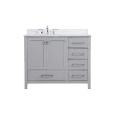 42 inch Single Bathroom Vanity in Gray with Backsplash