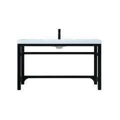 54 Inch ADA Compliant SIngle Bathroom Metal Vanity In Black