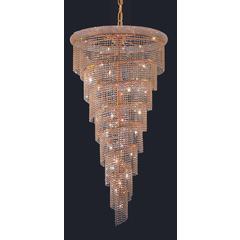 Spiral 26 light Gold Chandelier Clear Royal Cut Crystal