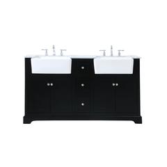 60 inch double bathroom vanity in black