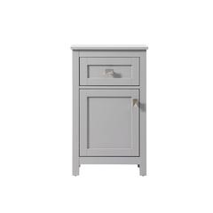 18 Inch Wide Bathroom Storage Freedstanding Cabinet In Grey