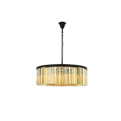 Sydney 10 light Matte Black Chandelier Golden Teak (Smoky) Royal Cut Crystal