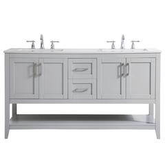 60 inch Double Bathroom Vanity in Grey