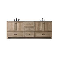 84 Inch Double Bathroom Vanity In Natural Oak