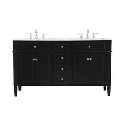 60 inch double bathroom vanity in Black