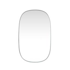 Metal Frame Oval Mirror 30x48 Inch in Silver