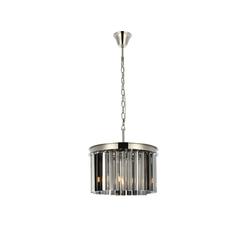 Sydney 3 light polished nickel Pendant Silver Shade (Grey) Royal Cut Crystal