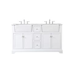 60 inch double bathroom vanity in white