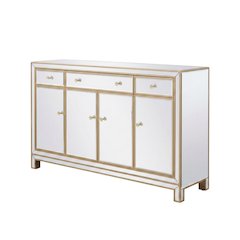 Gold mirrored credenza with spacious storage and elegant design