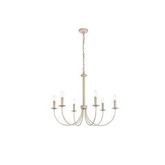 Brielle 6 lights pendant in weathered dove