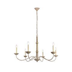 Merritt Collection Chandelier D39.8 H24 Lt:6 Weathered Dove Finish