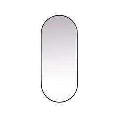 Metal Frame Oval Mirror 30x72 Inch in Black
