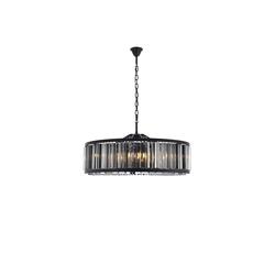 Chelsea 10 light Matte Black Chandelier Silver Shade (Grey) Royal Cut Crystal