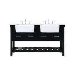 60 inch double bathroom vanity in black