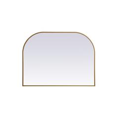 Metal Frame Arch Mirror 40x30 Inch in Brass
