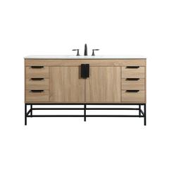 60 inch Single bathroom vanity in mango wood