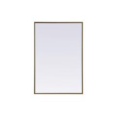 Metal Frame Rectangle Mirror 24x36 Inch in Brass