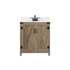 30 inch Single bathroom vanity in natural oak with backsplash