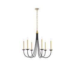Cohen 36 inch pendant in black and brass