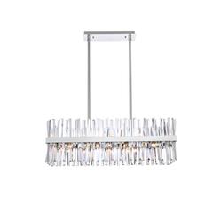 Serephina 36 inch crystal rectangle chandelier light in chrome
