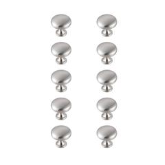 Cadon 1.2" Diameter Brushed Nickel Mushroom Knob Multipack (Set of 10)
