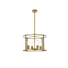 Agnys 4 lights pendant in brass