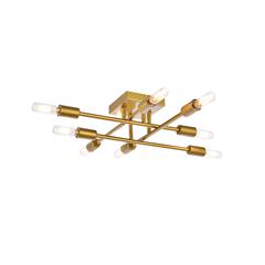 Script 8 lights brass flush mount