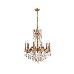 Rosalia 10 light French Gold Chandelier Golden Teak (Smoky) Royal Cut Crystal