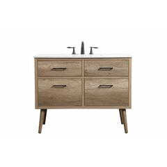 42 inch Single bathroom vanity in natural oak