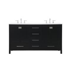 60 inch Double Bathroom Vanity in Black