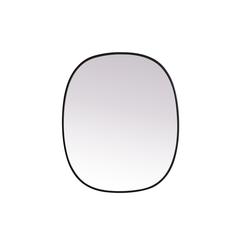 Metal Frame Oval Mirror 30x36 Inch in Black