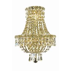 Tranquil 3 light Gold Wall Sconce Clear Royal Cut Crystal