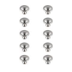 Garlande 1.2" Diameter Brushed Nickel Mushroom Knob Multipack (Set of 10)