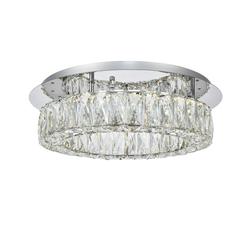 Monroe LED light Chrome Flush mount Clear Royal Cut Crystal
