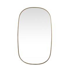 Metal Frame Oval Mirror 36x60 Inch in Brass