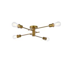Xavier 4 lights flush mount in brass