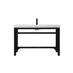 48 inch ADA compliant Single bathroom metal vanity in black